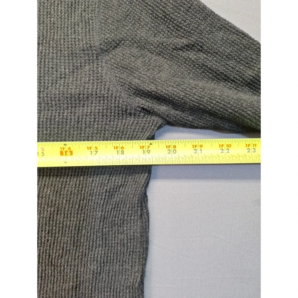 POLO RALPH LAUREN Mens Waffle Knit Thermal Long Sleeve Large Charcoal Grey‎ Pony